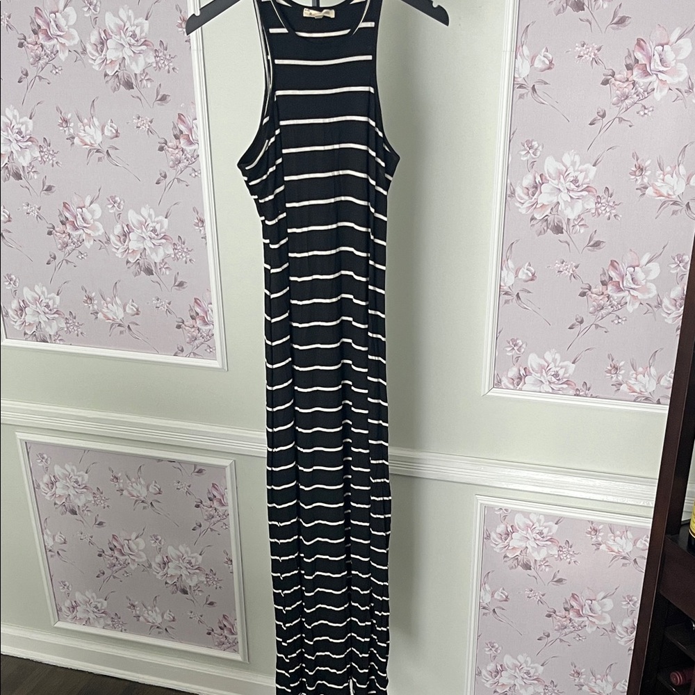 Striped Black and White Maxi Dress